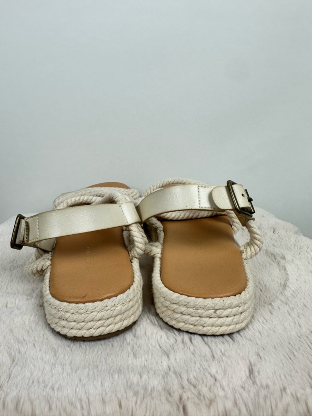 American Eagle Rope Espadrille Sandel Flat Boho Coastal Summer Slingback Sz 8 - Picture 5 of 13